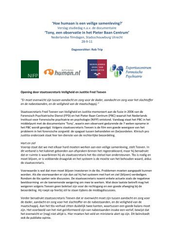 Studiedag n.a.v. documentaire 'Tony, een observatie in het PBC' - EFP