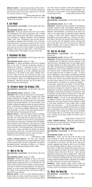 the backstreets liner notes - Backstreets.com