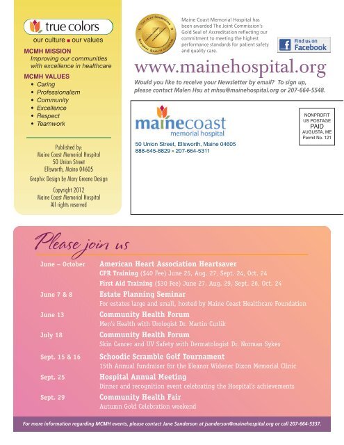 Summer 2012 - Maine Coast Memorial Hospital