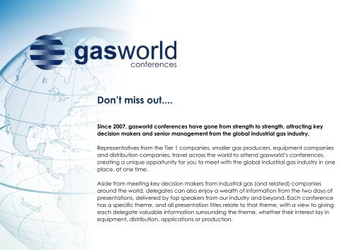 About gasworld Conferences