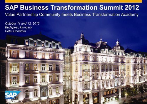SAP Business Transformation Summit 2012 - 360Â° â€“ The Business ...