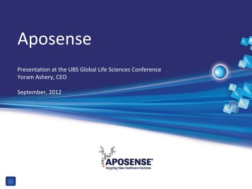 Aposense Pipeline: From Platform to Products