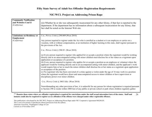 Fifty State Survey of Adult Sex Offender Registration Requirements ...