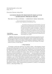 lecZenie SprAwcÃ³w prZeStÄpStw SeKSuAlnych ... - Psychoterapia