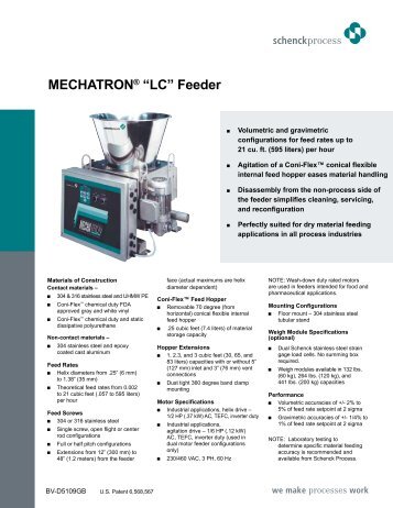 Specifications - Schenck AccuRate