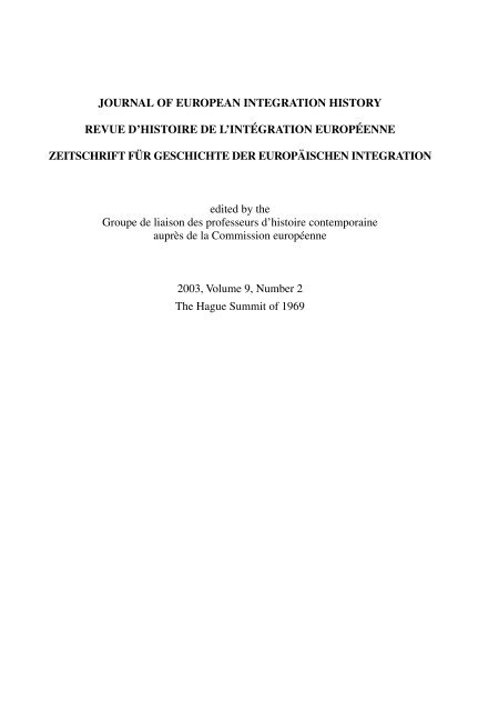 journal of european integration history revue d'histoire de l ...