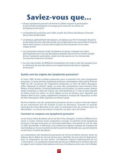 Dossier de presse complet (document pdf) - Pointe-à-Callière