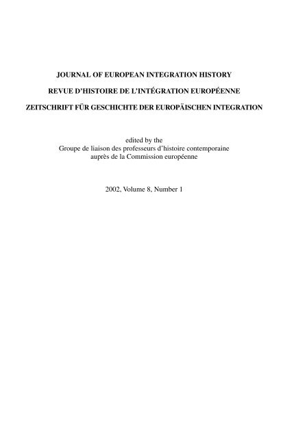 journal of european integration history revue d'histoire de l ...