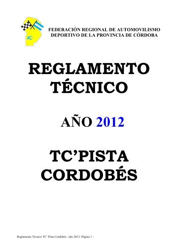 TECN-TC PISTA -2012 - FederaciÃ³n Regional de Automovilismo ...