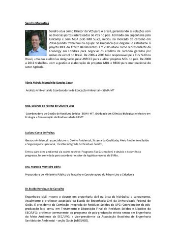 curriculum dos palestrantes - Sema-MT