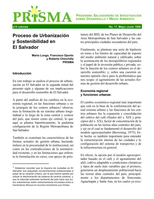 Proceso de UrbanizaciÃ³n y Sostenibilidad en El Salvador - Prisma