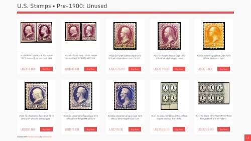 U.S. Stamps • Pre-1900: Unused