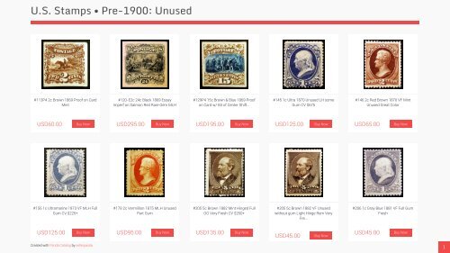 U.S. Stamps • Pre-1900: Unused