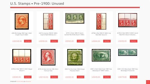 U.S. Stamps • Pre-1900: Unused