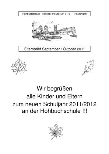 Deckblatt September - Hohbuchschule Reutlingen