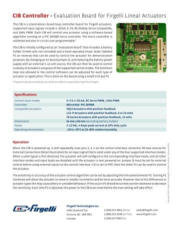 CIB Controller - Firgelli Technologies