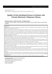 Quality of Life and Related Factors in Patients with ... - Tanaffos