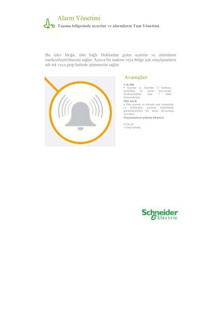 Alarm Yönetimi (pdf, 64,56 kb) - Schneider Electric