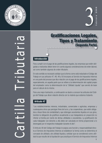 Gratificaciones Legales, Tipos y Tratamiento - Biblioteca - Cámara ...