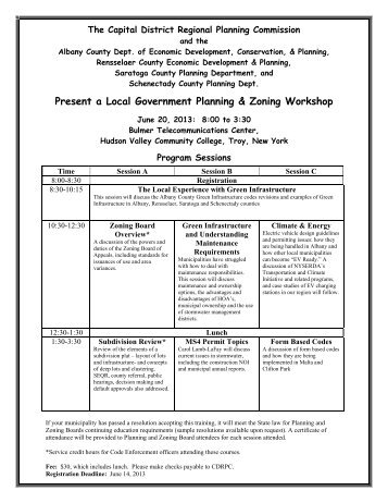 Program & Registration Form - Capital District Regional Planning ...