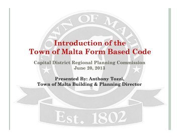 Town of Malta Form Based Code - Capital District Regional ...