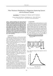 Film Thickness Distribution in Magnetron Sputtering System with the ...