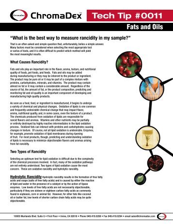 Tech Tip 0011: Understanding Fat and Oil Rancidity