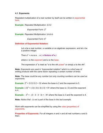 4.1. Exponents - Tutor-Homework.com