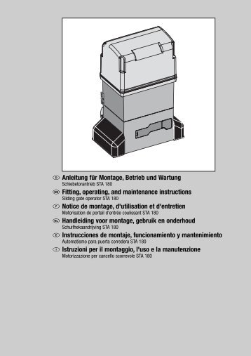 Anleitung fÃ¼r Montage, Betrieb und Wartung Fitting, operating, and ...