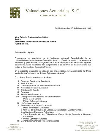 Valuaciones Actuariales, SC - Transparencia.buap.mx - BenemÃ©rita ...