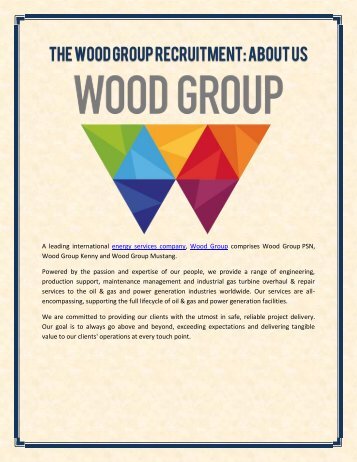 The Wood Group Recruitment: About Us