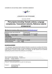 Pilot projects (including Thematic actions), Language ... - EU-Excert