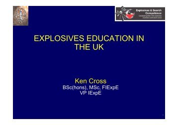 Explosives Education and Training in the UK ... - EU-Excert