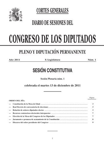 Martes, 13 de diciembre de 2011 - Congreso de los Diputados
