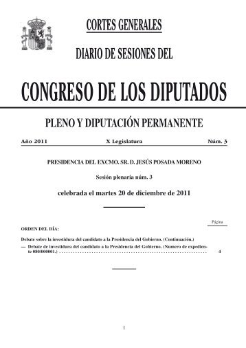 Diario de Sesiones - Congreso de los Diputados