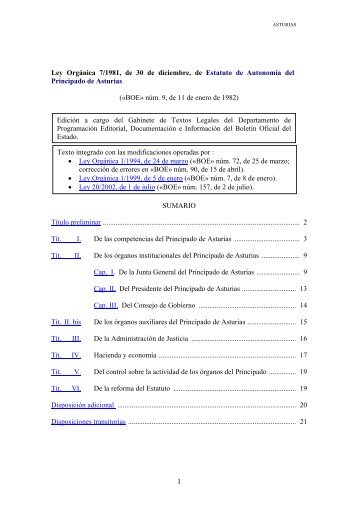 Principado de Asturias - AELPA - Asociación Española de Letrados ...