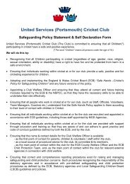 Safeguarding Policy Statement - United Services Portsmouth Cricket ...