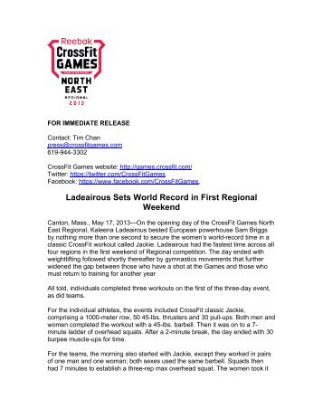 Ladeairous Sets World Record in First Regional Weekend - CrossFit