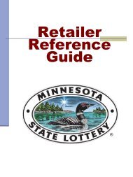 Retailer Reference Guide [PDF] - Minnesota State Lottery