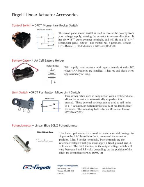 Firgelli Linear Actuator Accessories - Firgelli Technologies