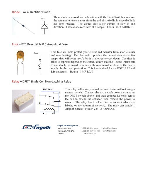 Firgelli Linear Actuator Accessories - Firgelli Technologies