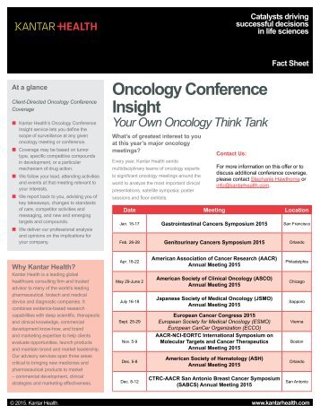 Oncology Conference Insight - Kantar Health