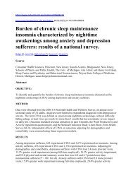 Burden of chronic sleep maintenance insomnia ... - Kantar Health