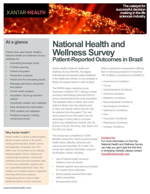 Kantar Health National Health and Wellness Survey in Brazil Fact ...