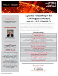 Dynamic Forecasting in the Oncology Environment - Kantar Health