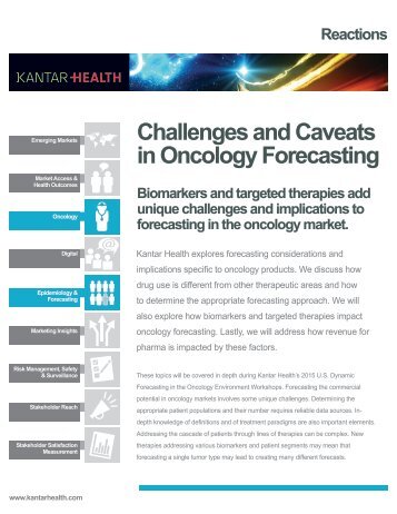 Challenges and Caveats in Oncology Forecasting - Kantar Health