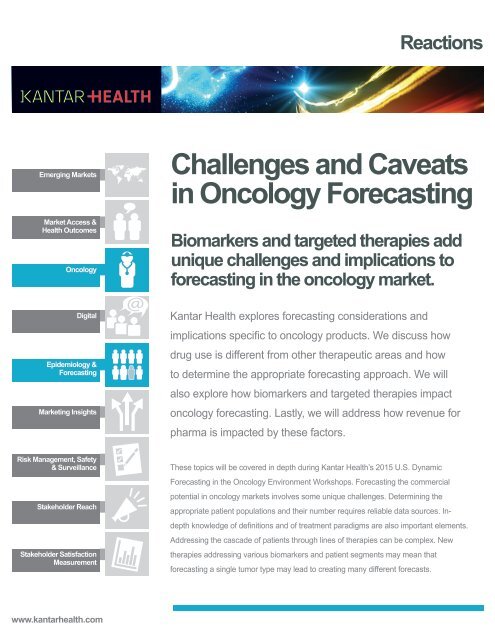 Challenges and Caveats in Oncology Forecasting - Kantar Health