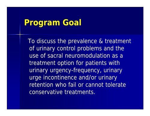 Use of Sacral Neuromodulation in the Management of ... - SUNA