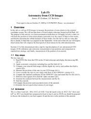 Lab #3: Astrometry from CCD Images - UGAstro