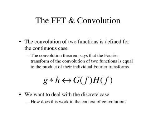The FFT & Convolution